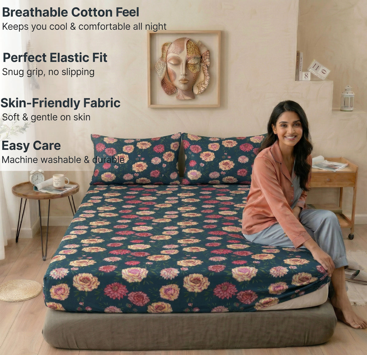 Urban Fitted Bedsheets Blue Pink