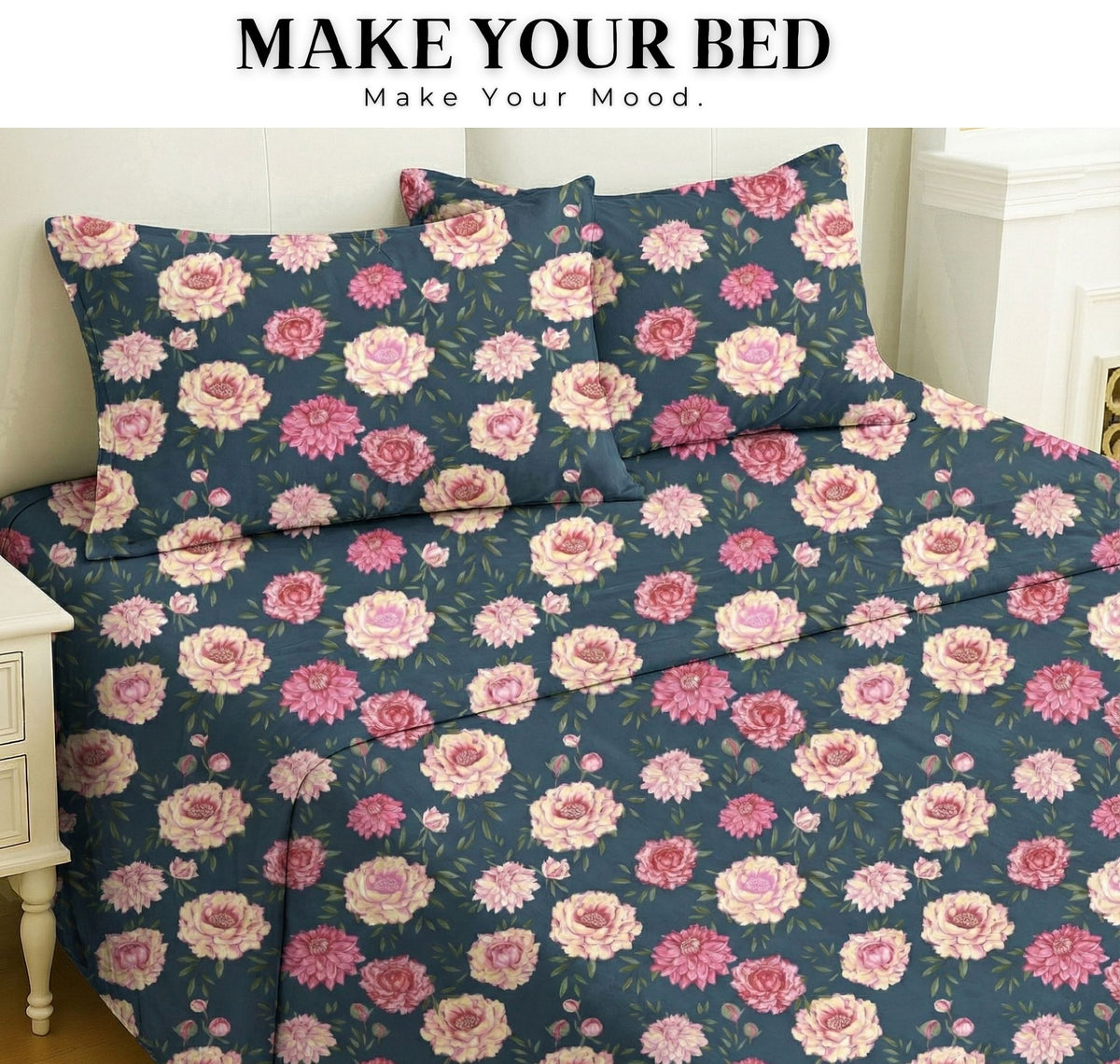 Urban Flat Bedsheets Blue Pink