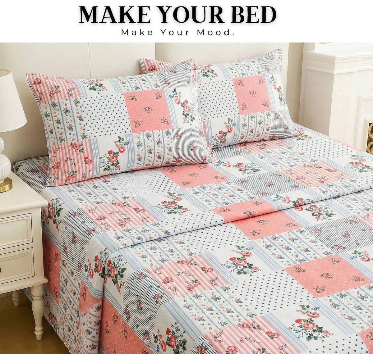 Urban Flat Bedsheets Pink White