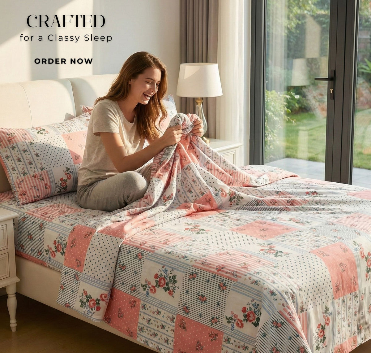 Urban Flat Bedsheets Pink White