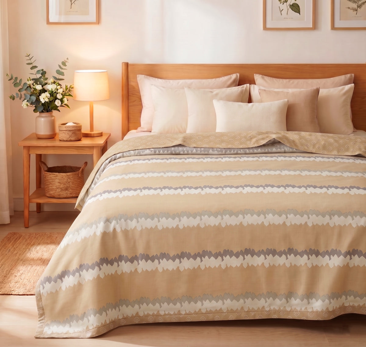 Stella Reversible Dohar Beige Off White