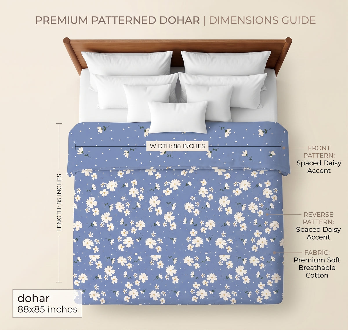 Aura Reversible Dohar Sky Blue