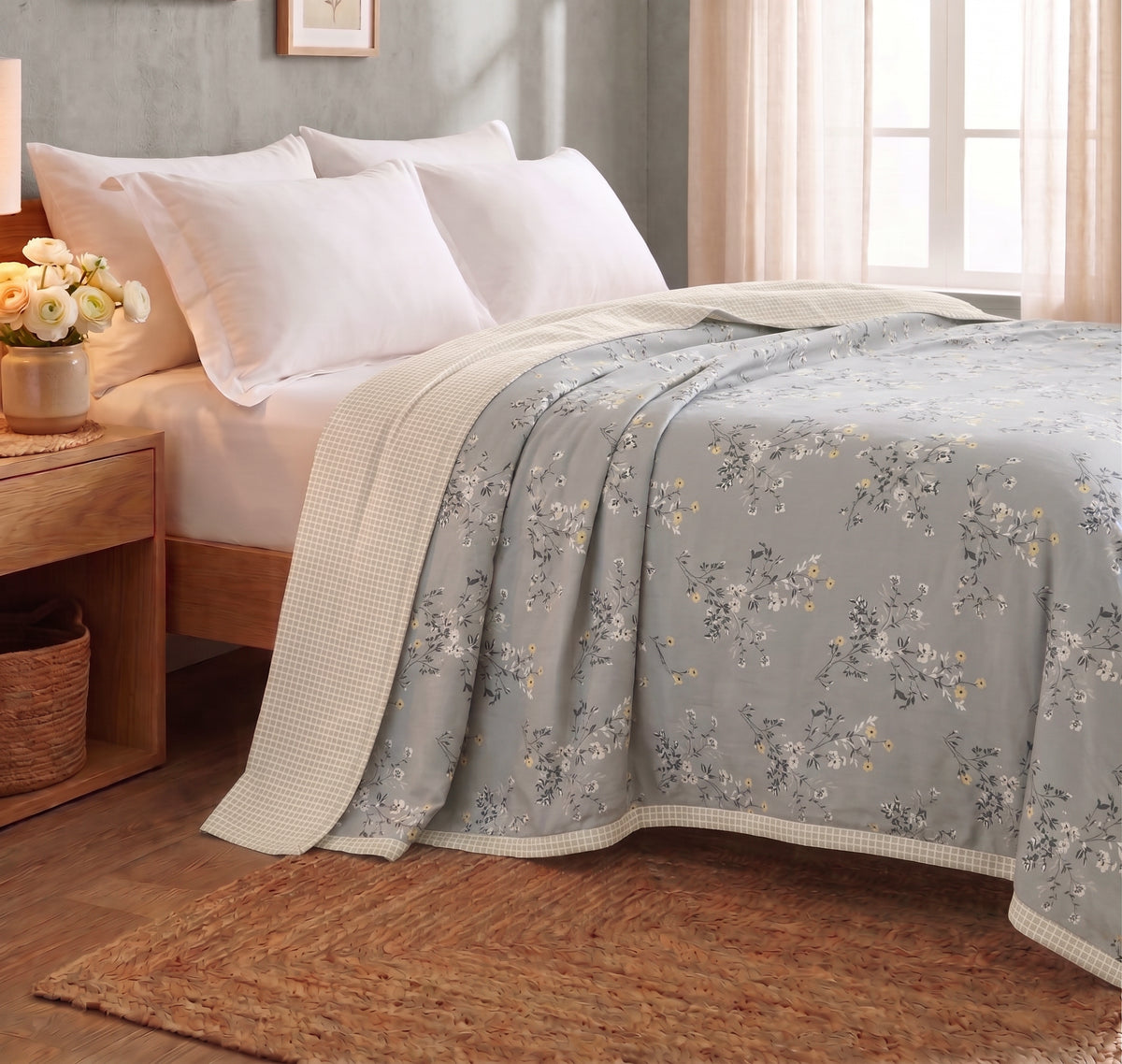 Aura Reversible Dohar Light Grey