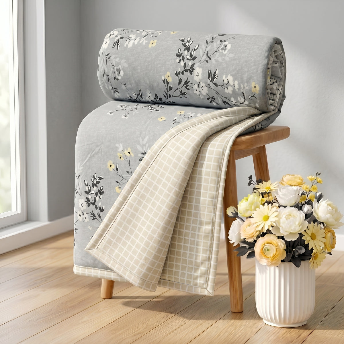 Aura Reversible Dohar Light Grey