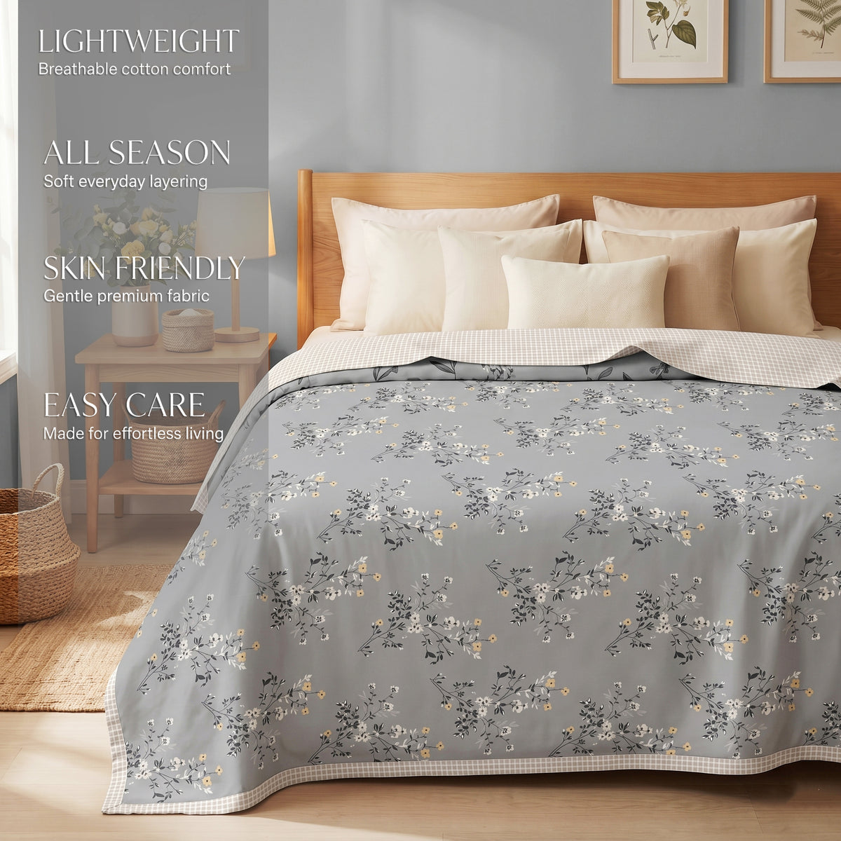 Aura Reversible Dohar Light Grey