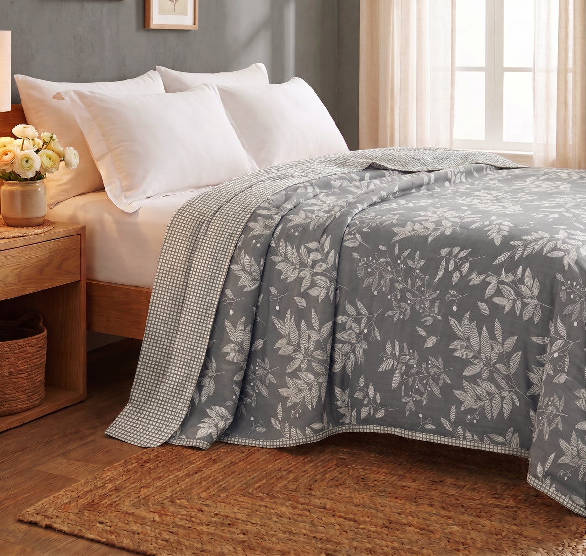 Aura Reversible Dohar Grey White