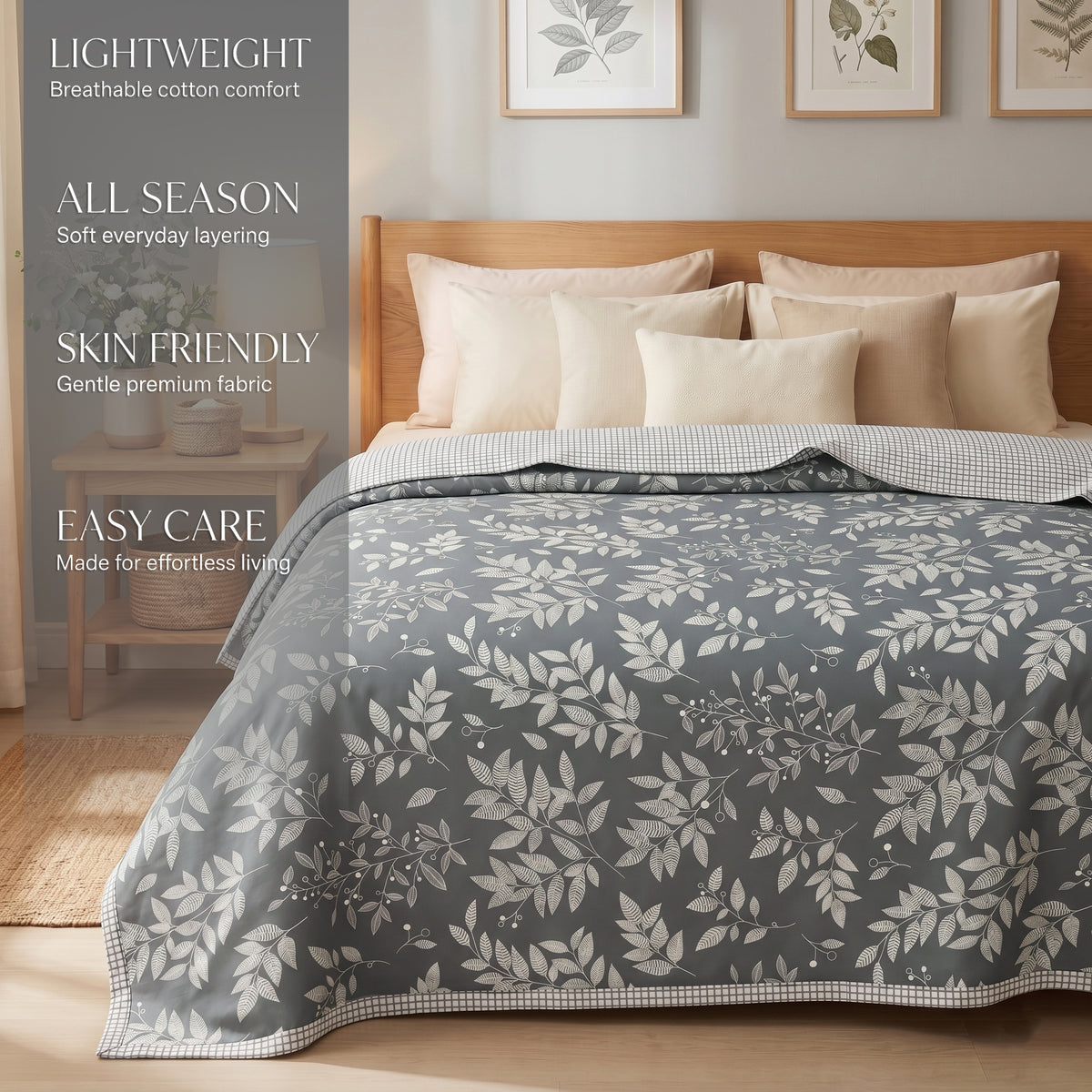 Aura Reversible Dohar Grey White