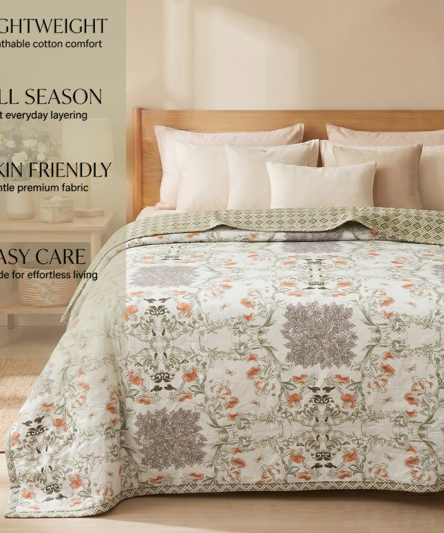 Aura Reversible Dohar Beige Green