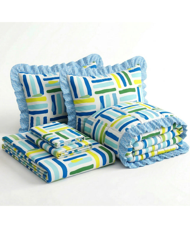 Frillo 4Pcs Bedding Set Blue Yellow