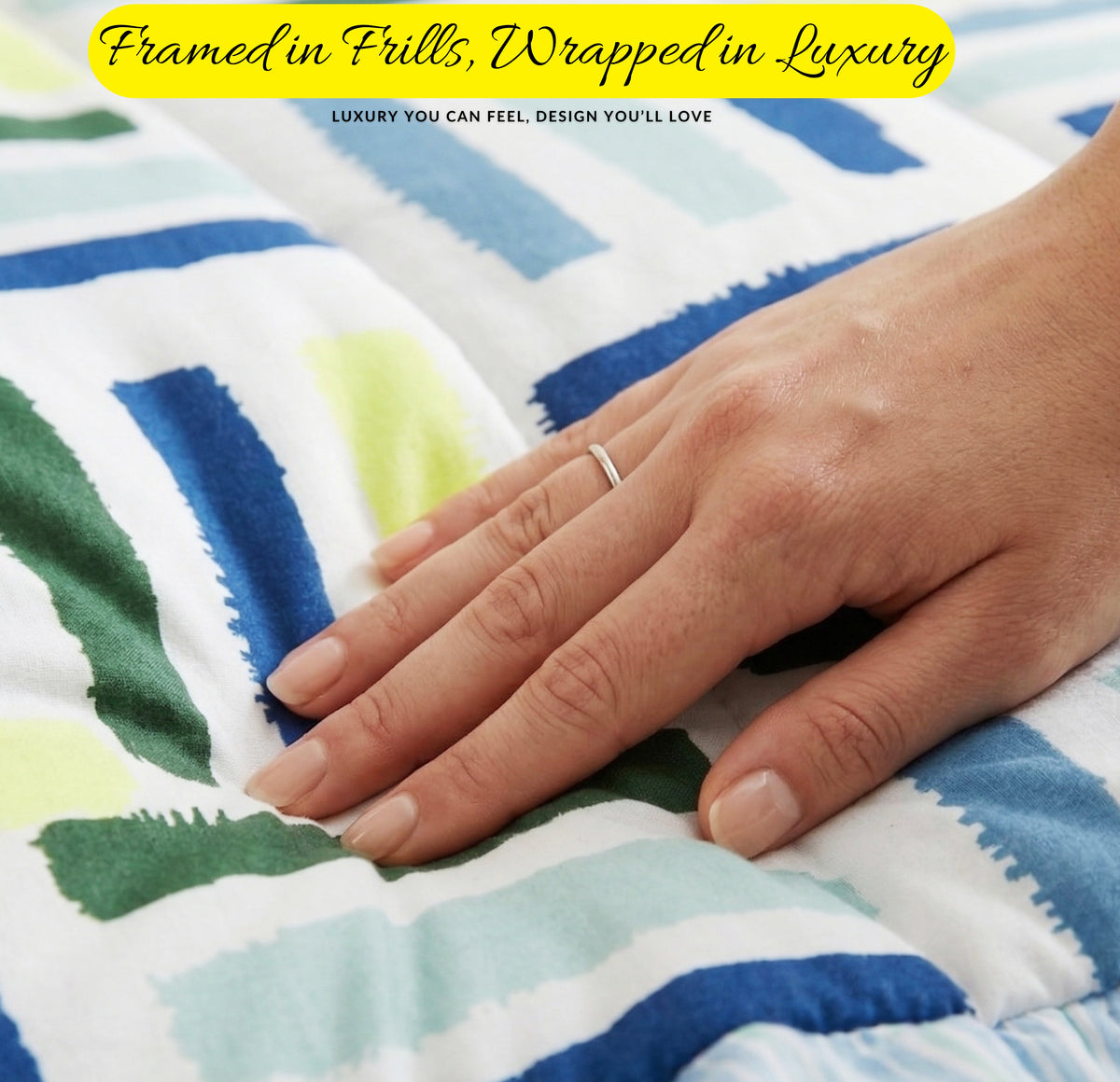 Frillo 4Pcs Bedding Set Blue Yellow