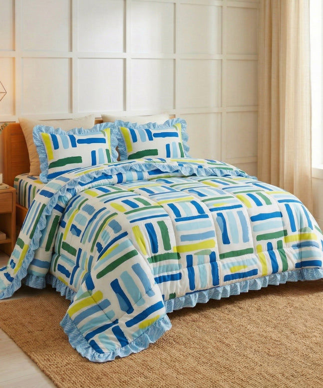 Frillo 4Pcs Bedding Set Blue Yellow