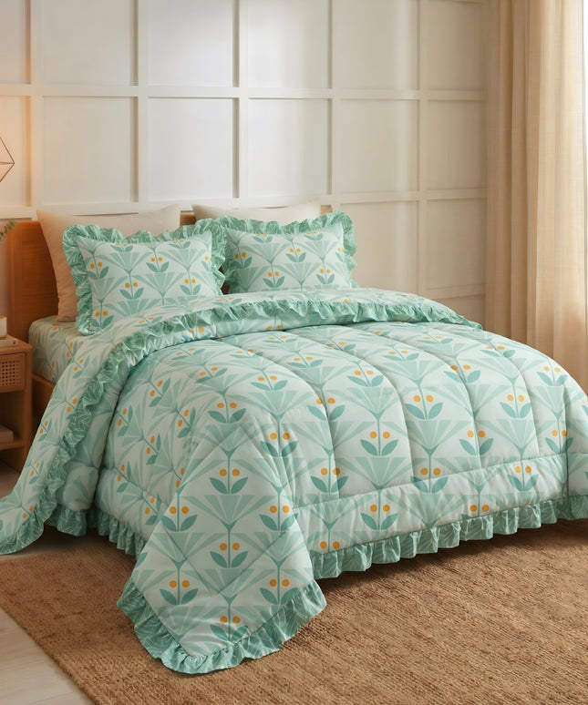 Frillo 4Pcs Bedding Set Mint Green