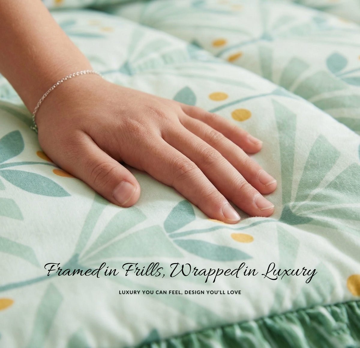 Frillo 4Pcs Bedding Set Mint Green