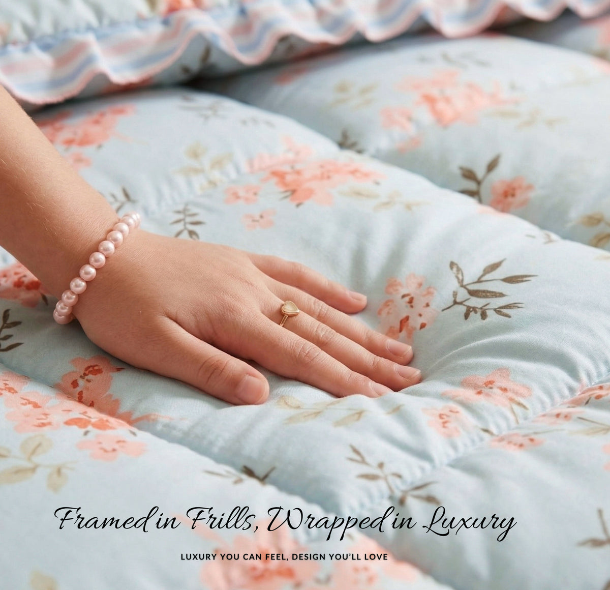 Frillo 4Pcs Bedding Set Sky Blue