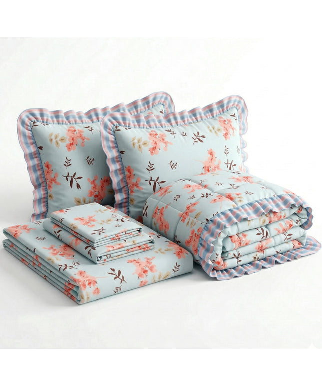 Frillo 4Pcs Bedding Set Sky Blue