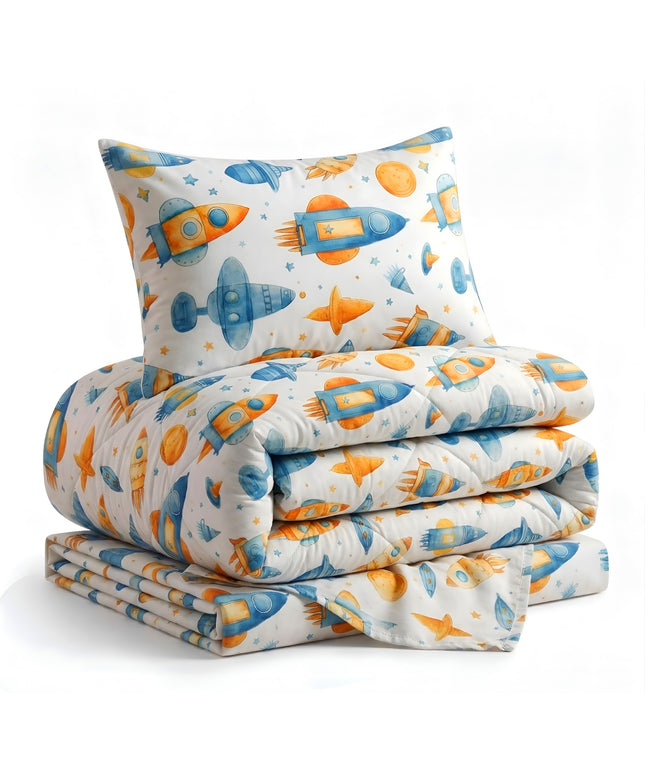 Kidzzy 3Pcs Bedding Set White Orange