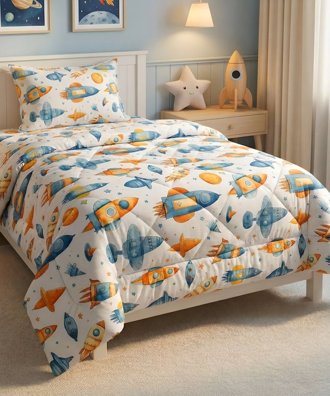Kidzzy 3Pcs Bedding Set White Orange