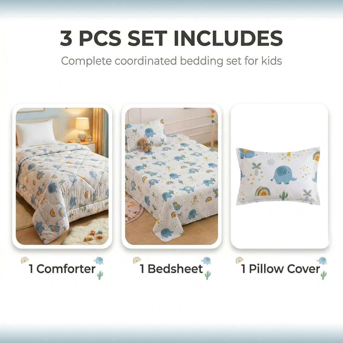 Kidzzy 3Pcs Bedding Set Cream Beige