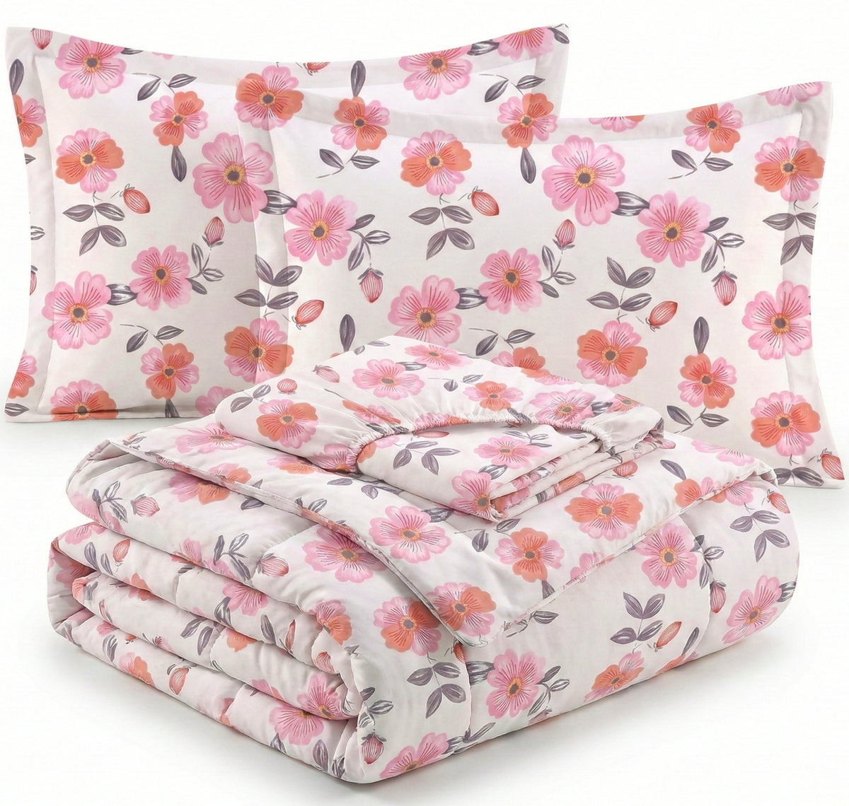 Pearl 4Pcs Bedding Set Rose Pink