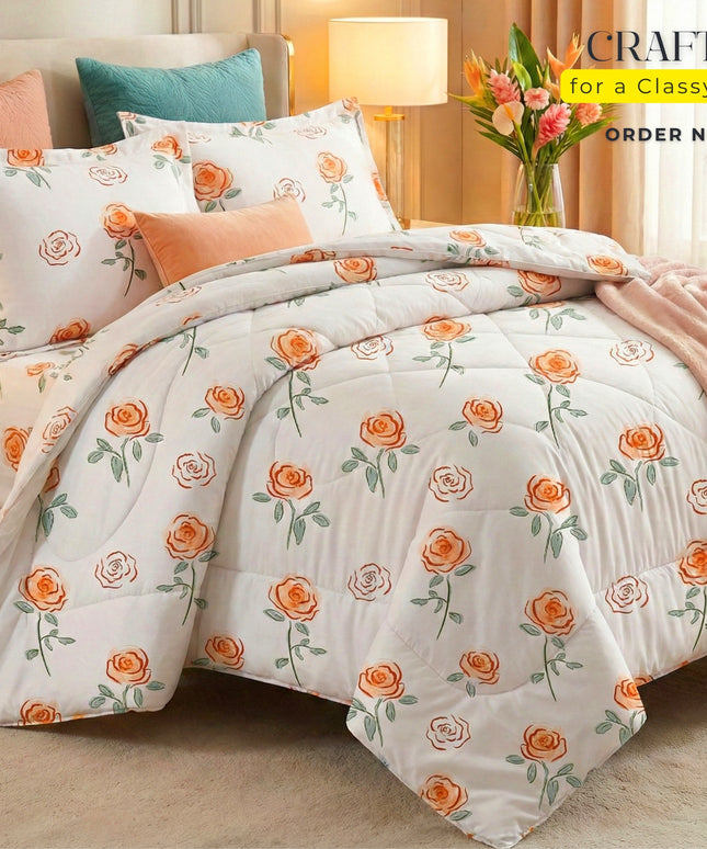 Pearl 4Pcs Bedding Set Peach White