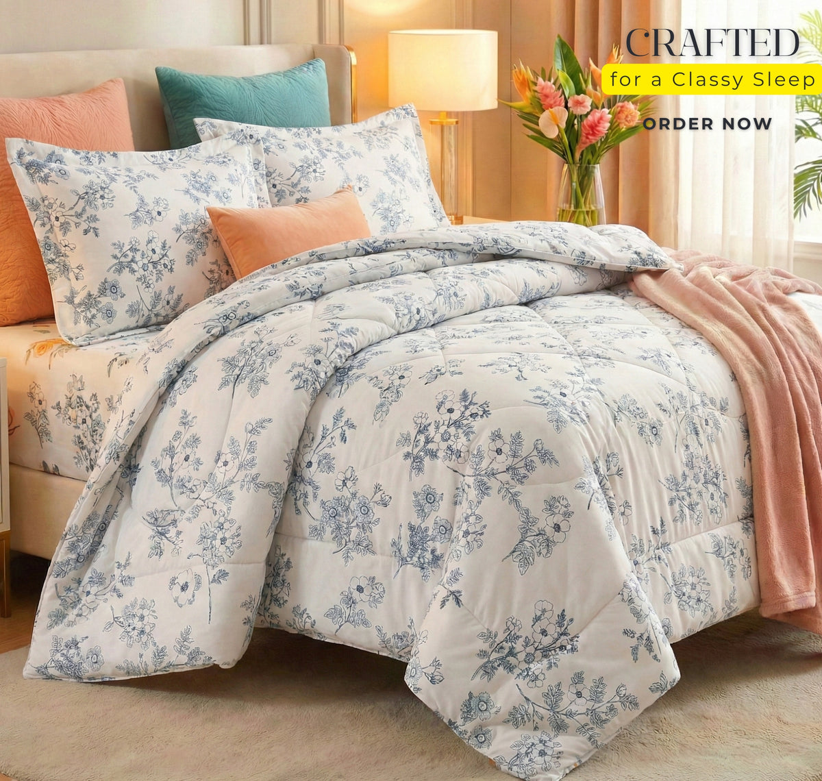 Pearl 4Pcs Bedding Set Ice Blue