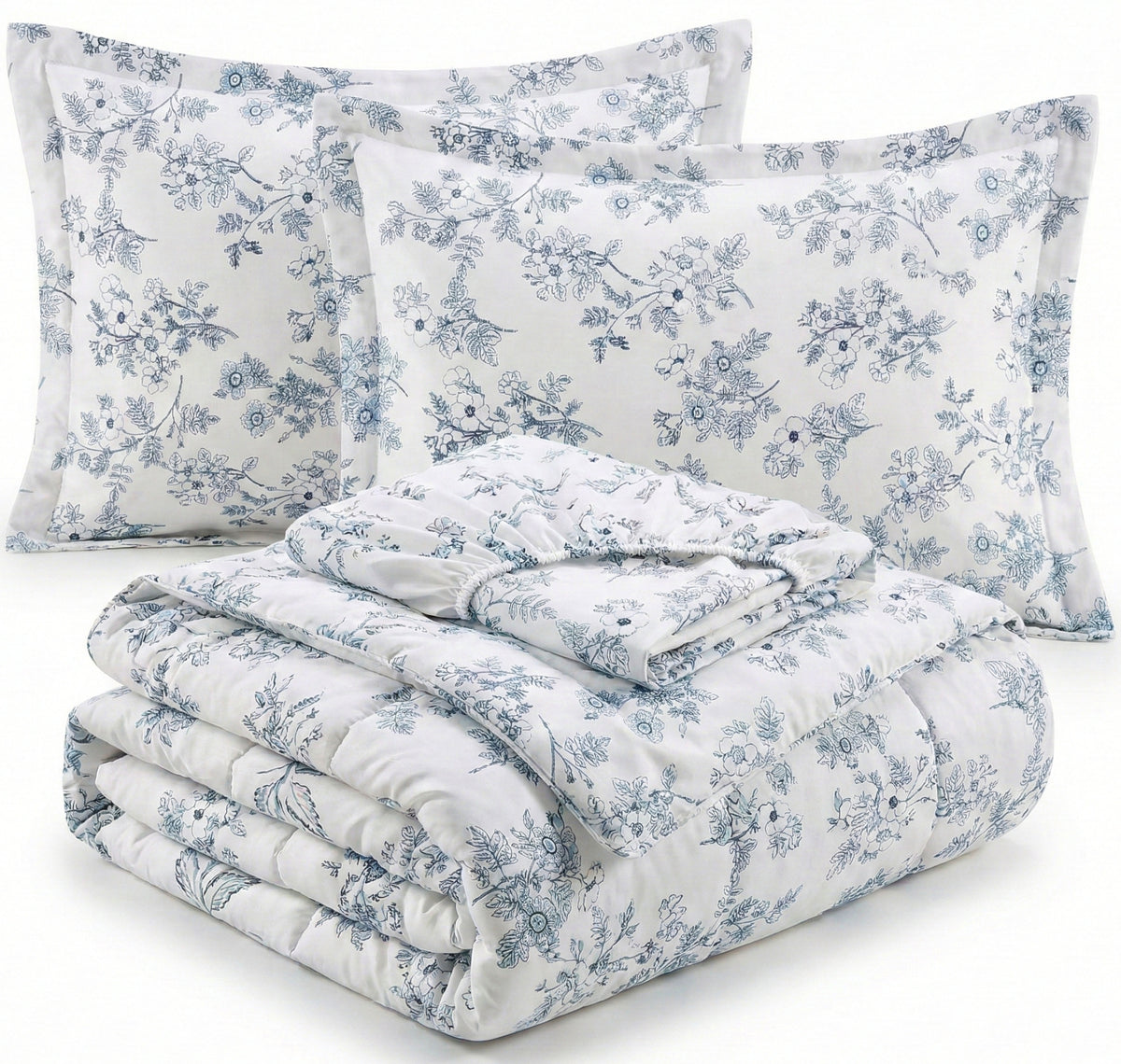 Pearl 4Pcs Bedding Set Ice Blue