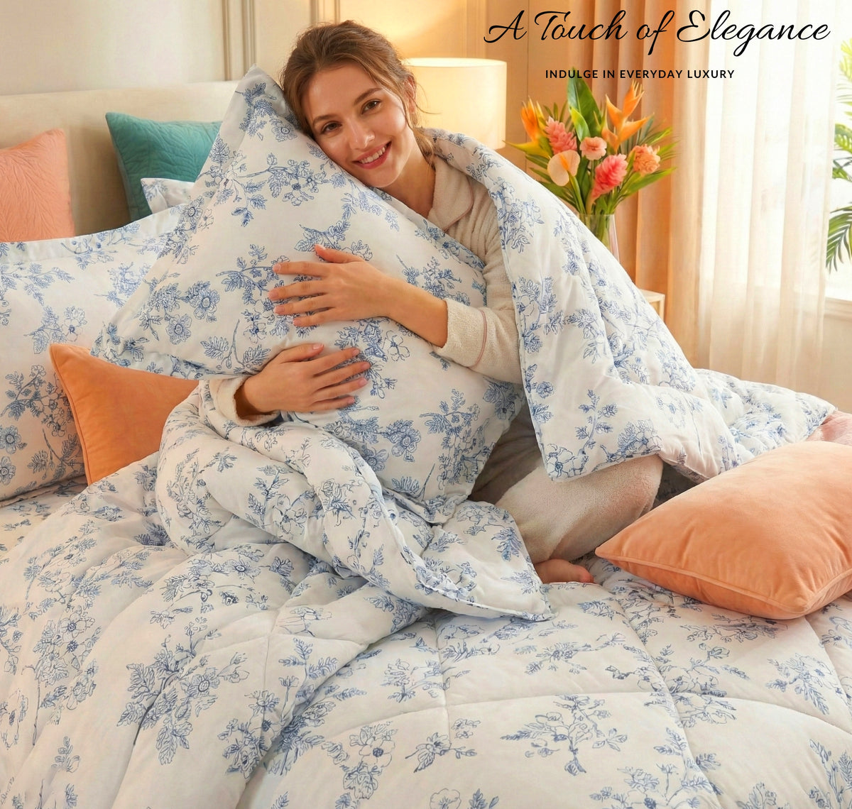 Pearl 4Pcs Bedding Set Ice Blue