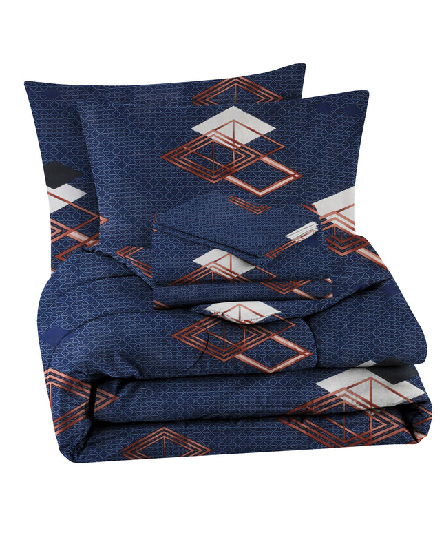 Valencia 4Pcs Bedding Set Navy Blue