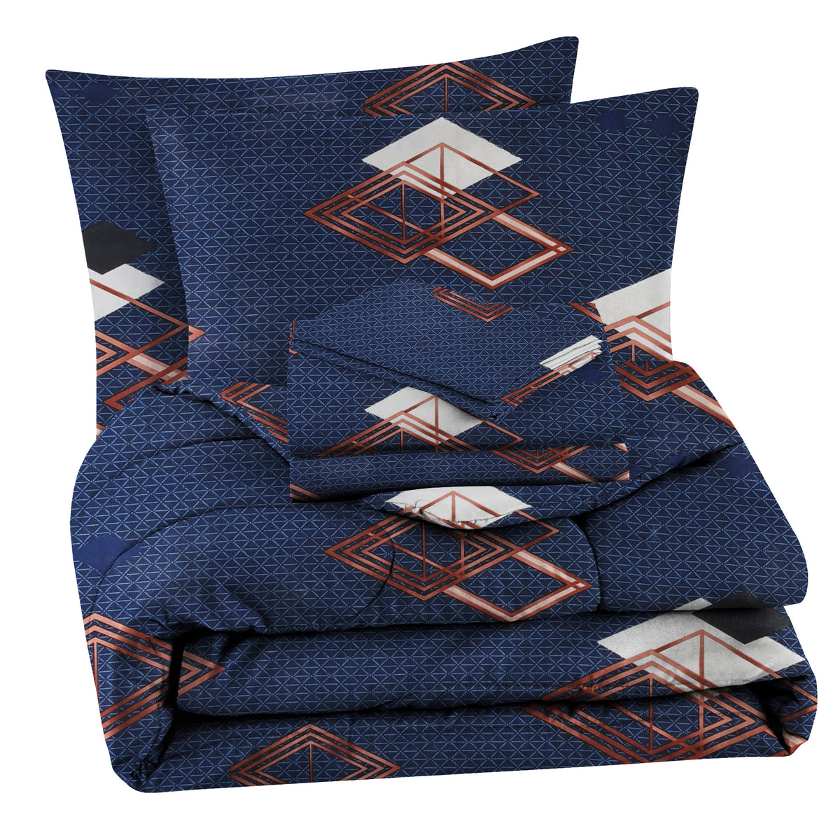 Valencia 4Pcs Bedding Set Navy Blue