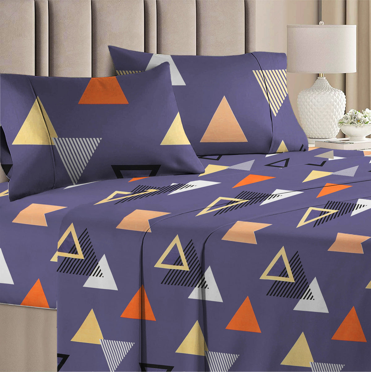 Valencia 4Pcs Bedding Set Slate Purple