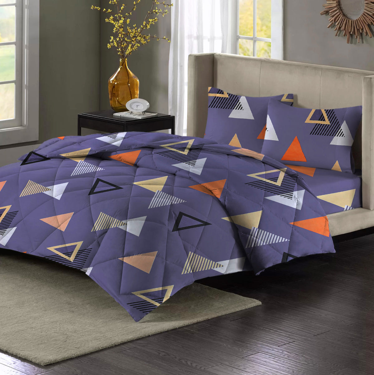 Valencia 4Pcs Bedding Set Slate Purple