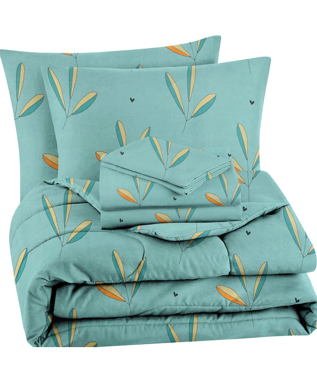 Valencia 4Pcs Bedding Set Aqua Mint