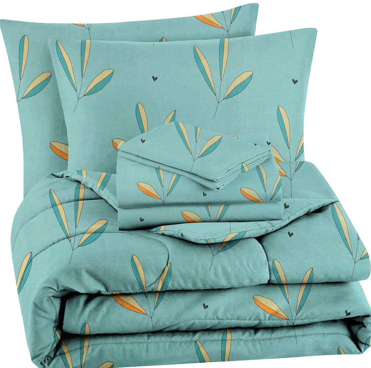 Valencia 4Pcs Bedding Set Aqua Mint