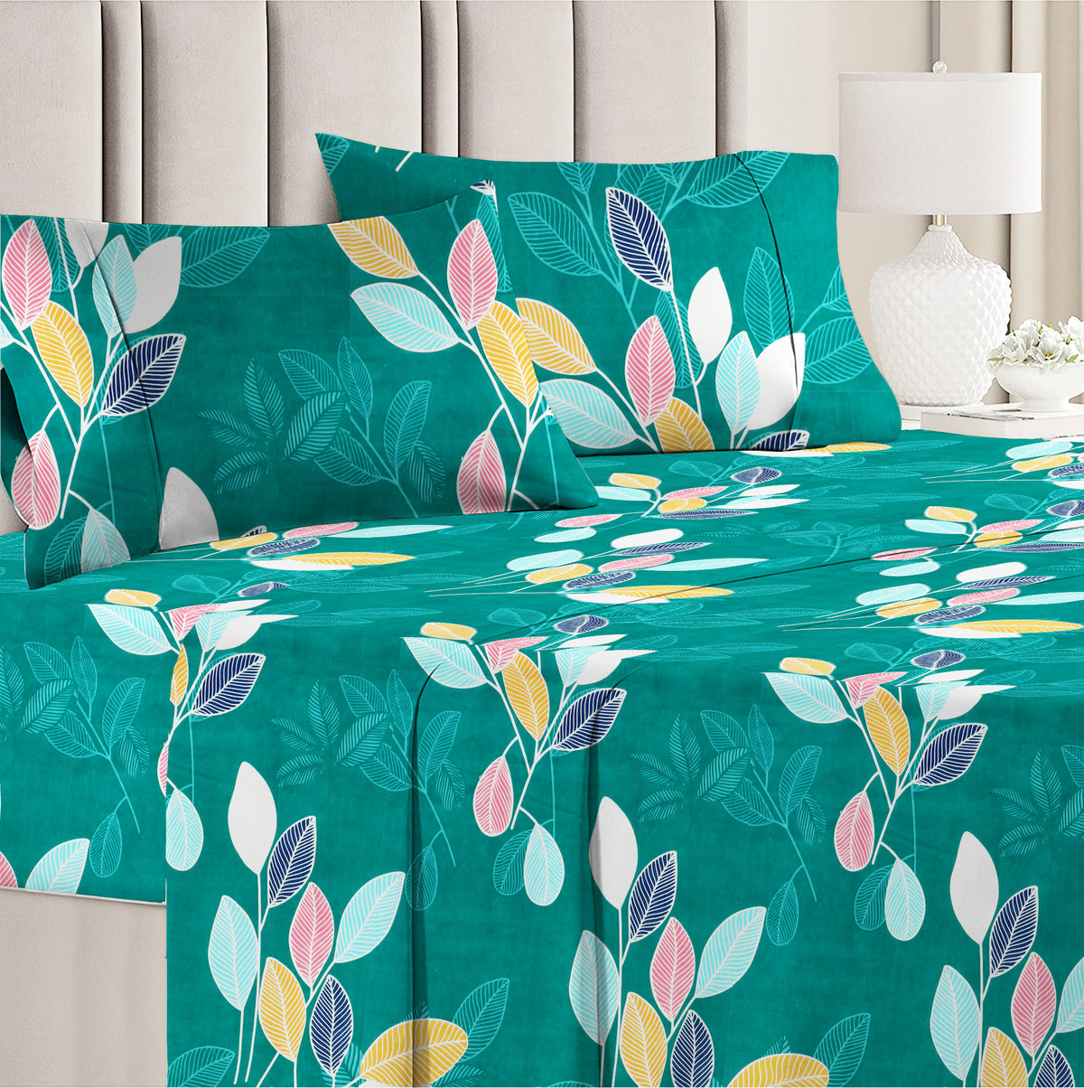Prime 4Pcs Bedding Set Teal Green