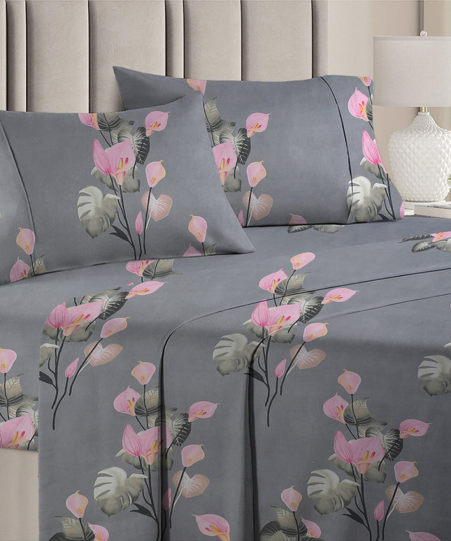 Valencia 4Pcs Bedding Set Charcoal Grey
