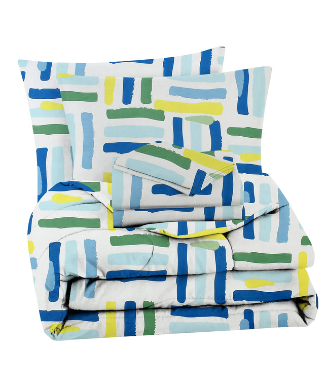 Valencia 4Pcs Bedding Set Blue  Green