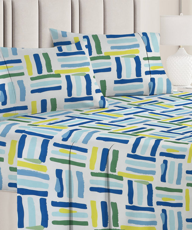 Valencia 4Pcs Bedding Set Blue  Green