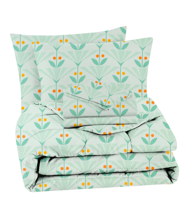 Valencia 4Pcs Bedding Set Mint Green