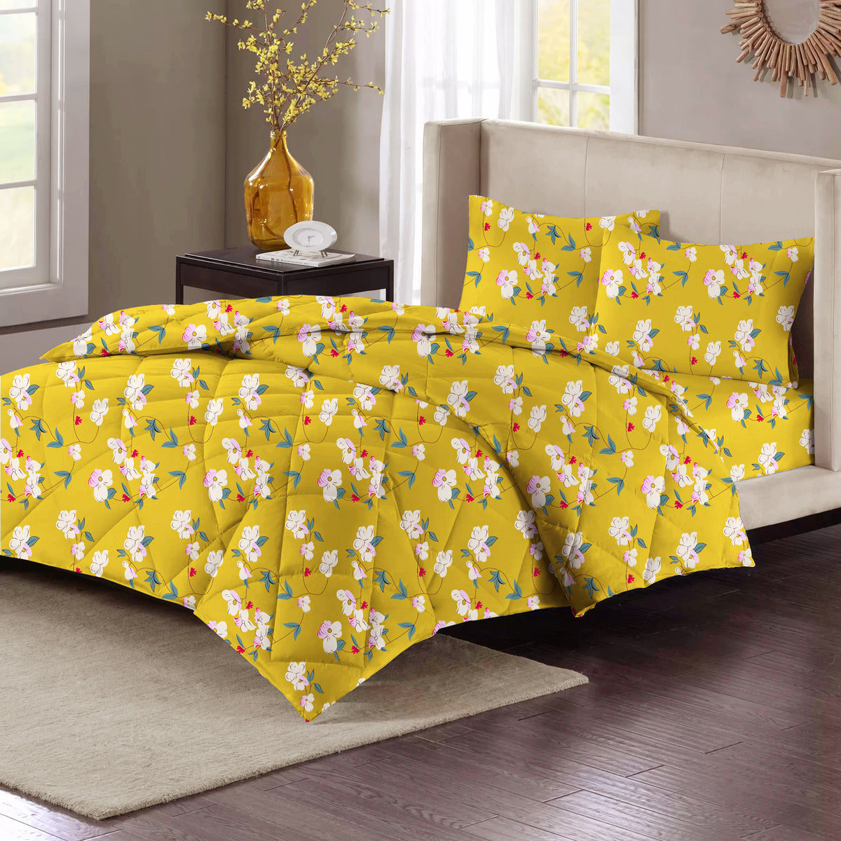 Prime 4Pcs Bedding Set Mustard Yellow
