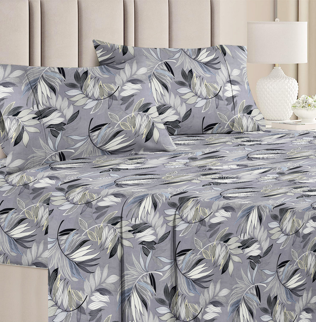 Prime 4Pcs Bedding Set Ash Grey