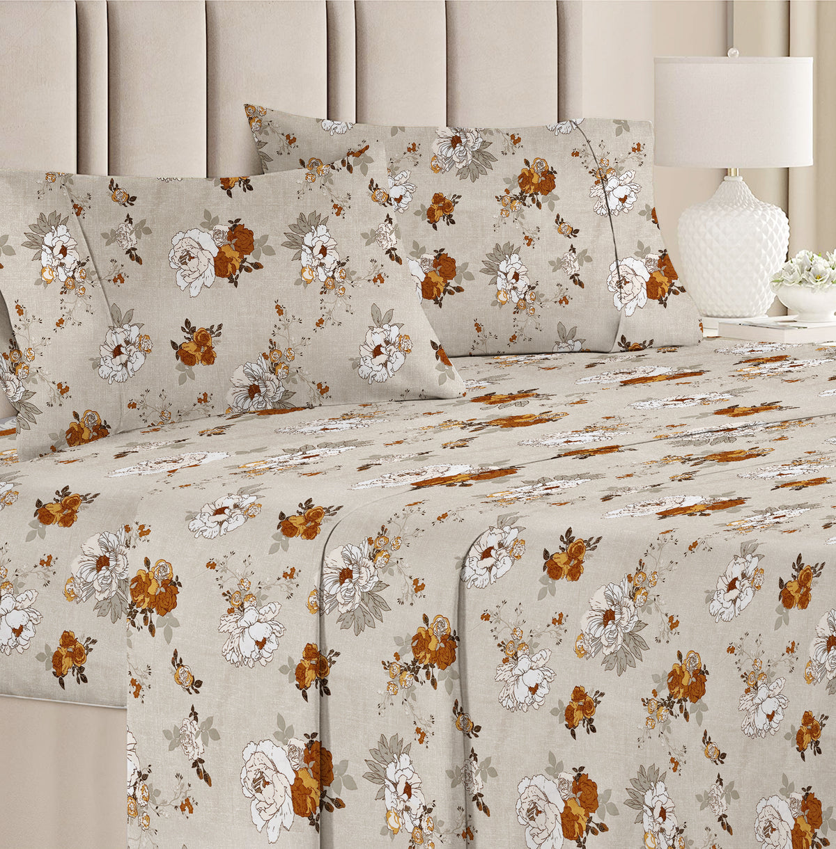 Prime 4Pcs Bedding Set Ivory Beige