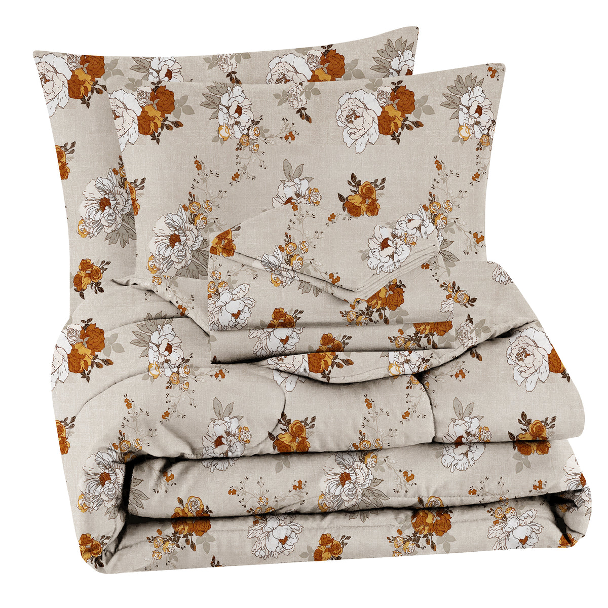 Prime 4Pcs Bedding Set Ivory Beige