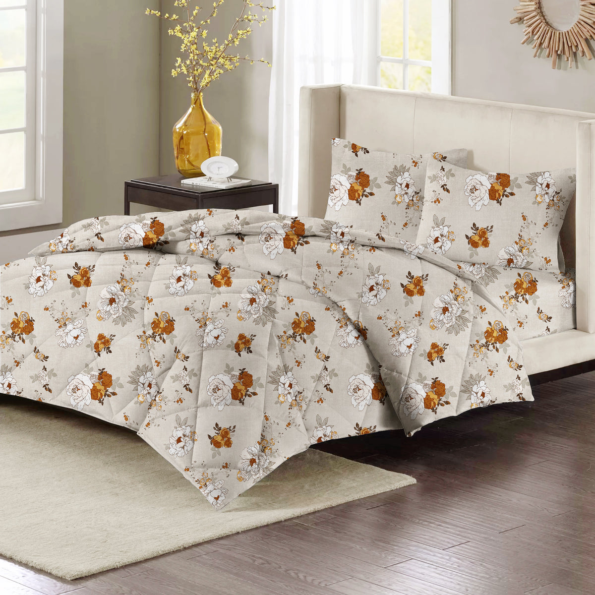 Prime 4Pcs Bedding Set Ivory Beige