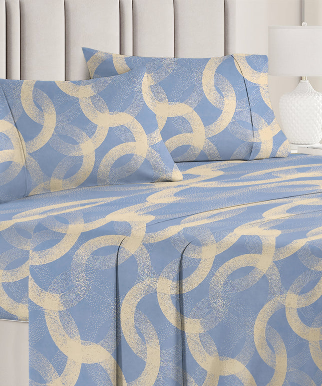 Valencia 4Pcs Bedding Set Light Blue