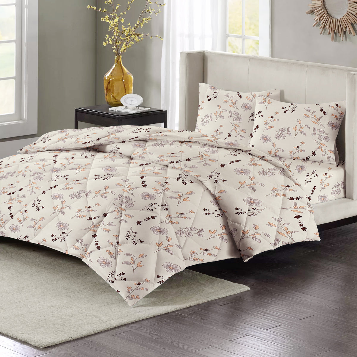 Valencia 4Pcs Bedding Set Cream White