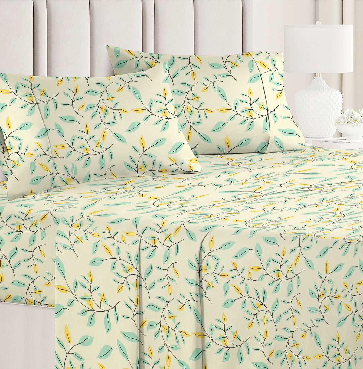 Valencia 4Pcs Bedding Set Pastel Mint