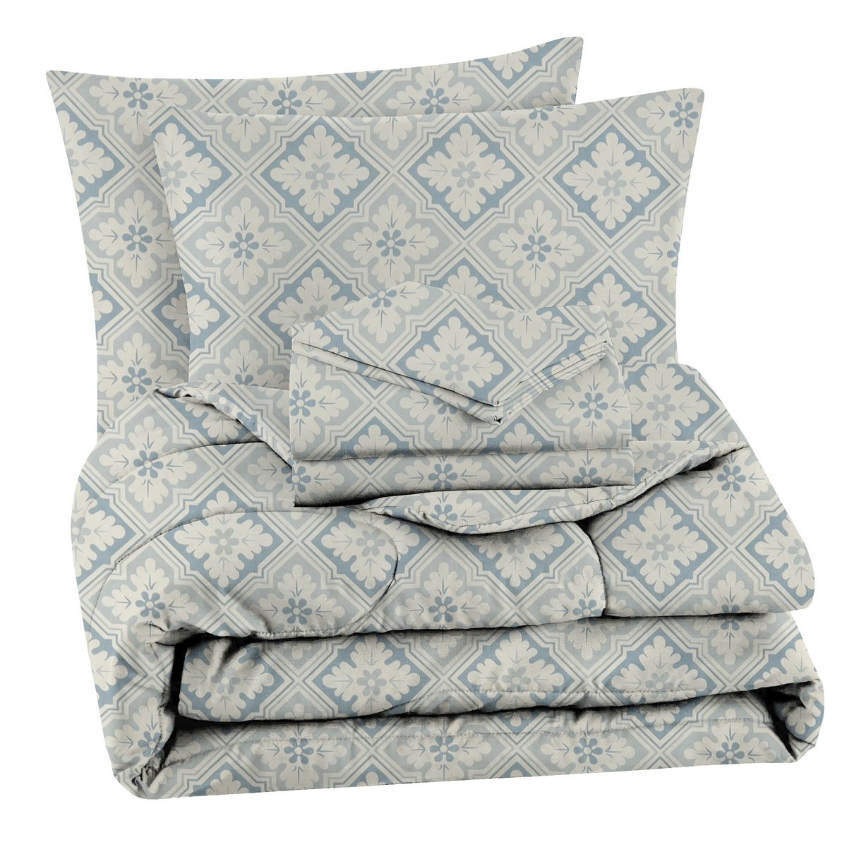 Valencia 4Pcs Bedding Set Silver Grey