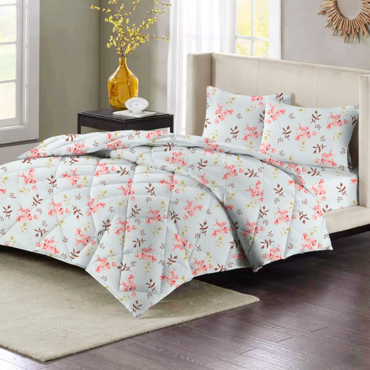 Valencia 4Pcs Bedding Set Soft Pink