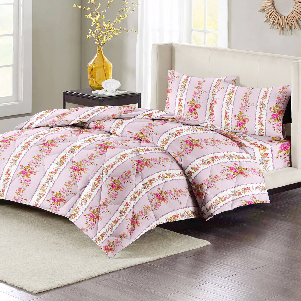 Valencia 4Pcs Bedding Set Baby Pink