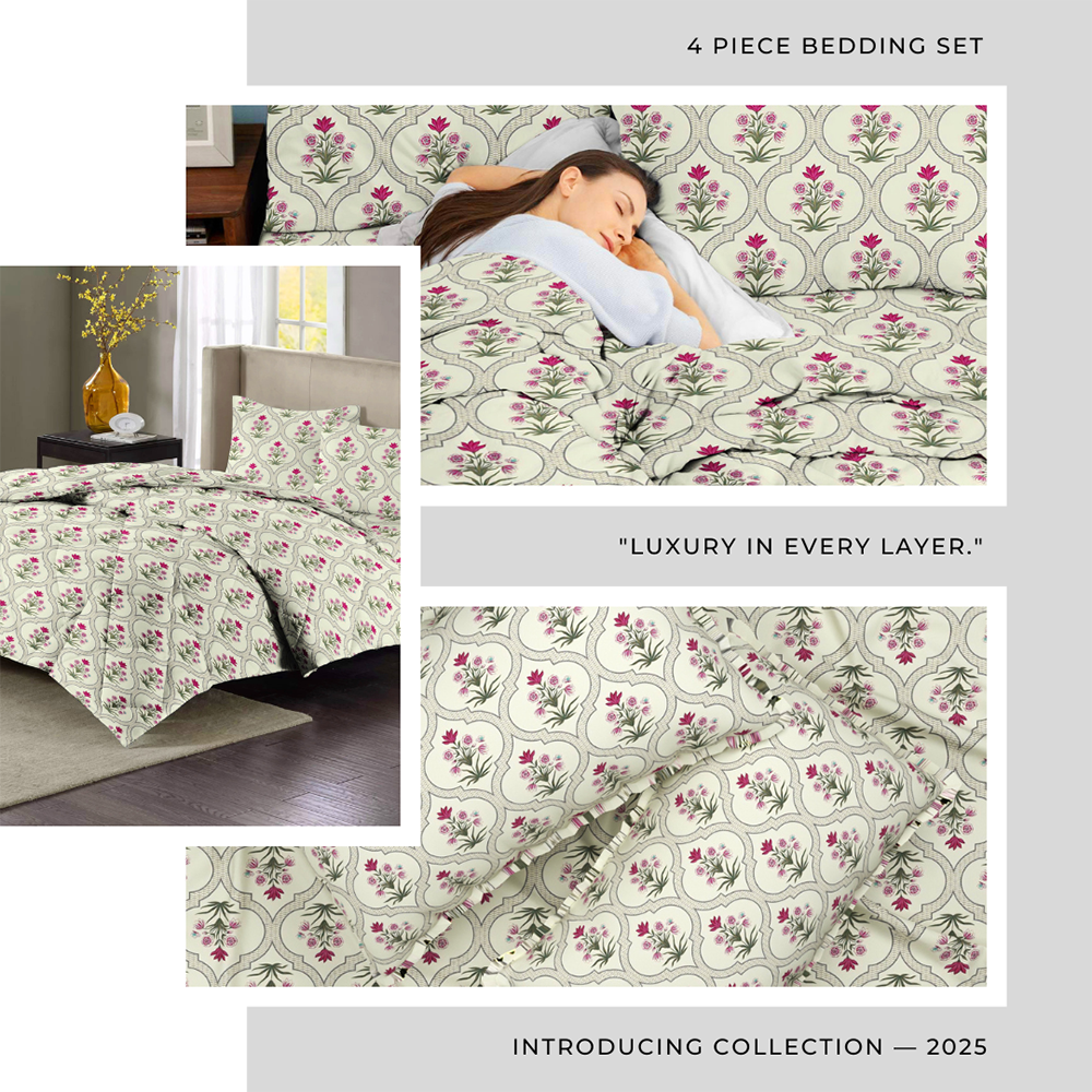 Valencia 4Pcs Bedding Set Sage Green